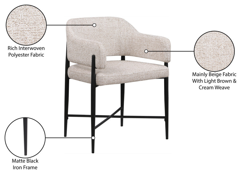 Dame Upholstered Dining Chair, Beige