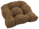 19" U-Shaped Micro Suede Tufted Dining Chair Cushion, Saddle Brown