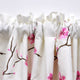 Cherry Blossom Embroidery Window Curtain Valance, Pink, 19" X 60"