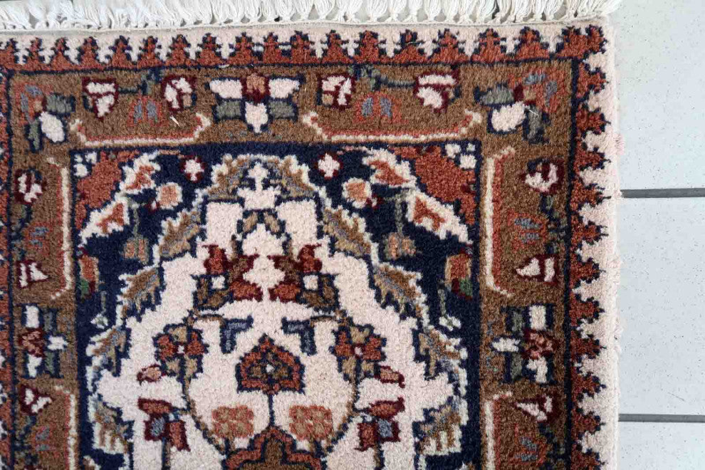 Handmade Vintage Persian Hamadan Rug 1.9'x3.1', 60cmx97cm 1970s