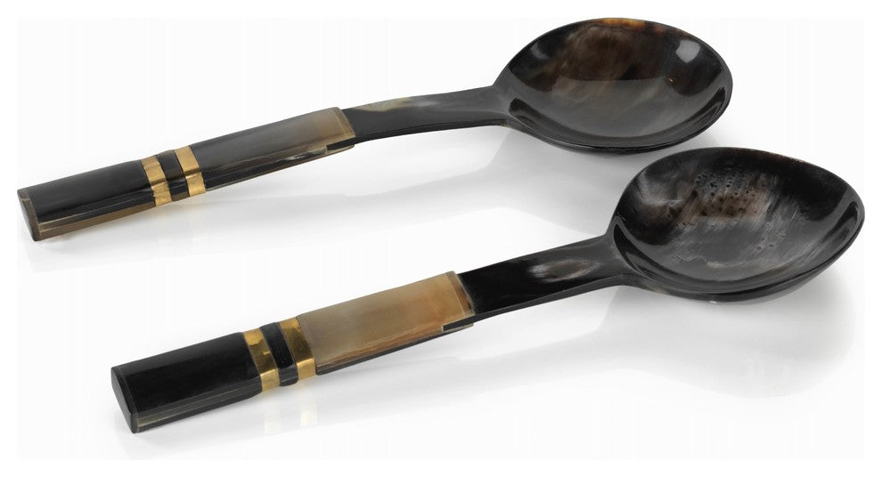 "Seychelles" 2-Piece Salad Server Set, Horn Handle