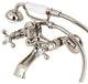 Kingston Adjustable Center Tub Wall Mount Clawfoot Tub Faucet, Polished Nickel