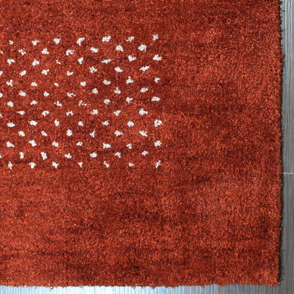 HAND KNOTTED LOOM SILK ECO-FRIENDLY RUGS-9'x12',Rectangle,Light Red,Contemporary