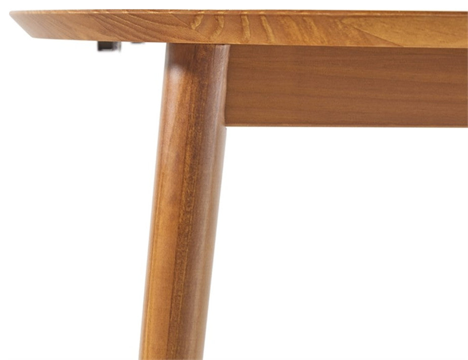 Walker Edison Modern Solid Wood Oval Extension Dining Table - Caramel