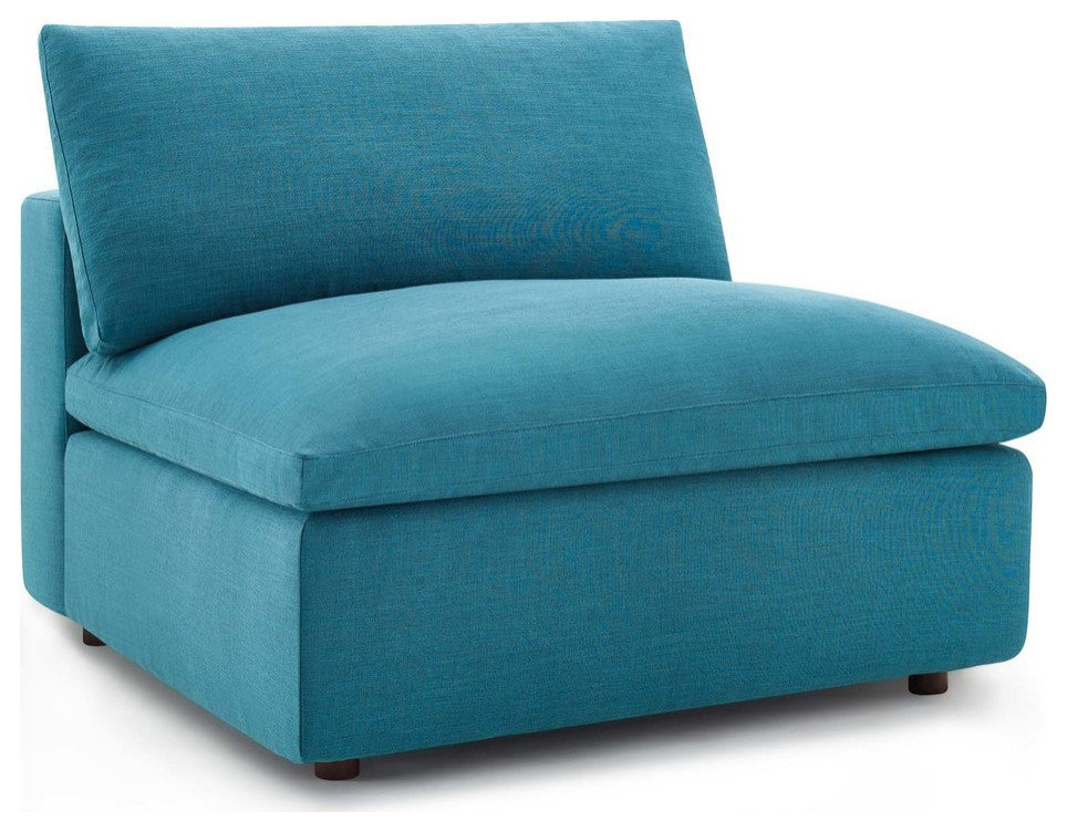 Commix Down Filled Overstuffed 4 Piece Sectional Sofa Set, Teal
