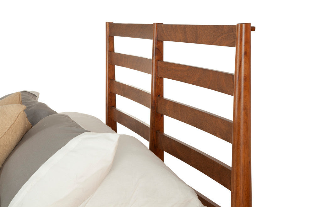 Flynn Retro Bed With Slat Back Headboard, Acorn, Queen