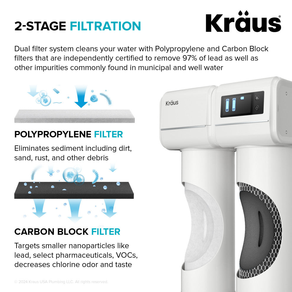 KRAUS Bolden Pull-Down Filter Kitchen Faucet SFACB w/ Purita Filtration System