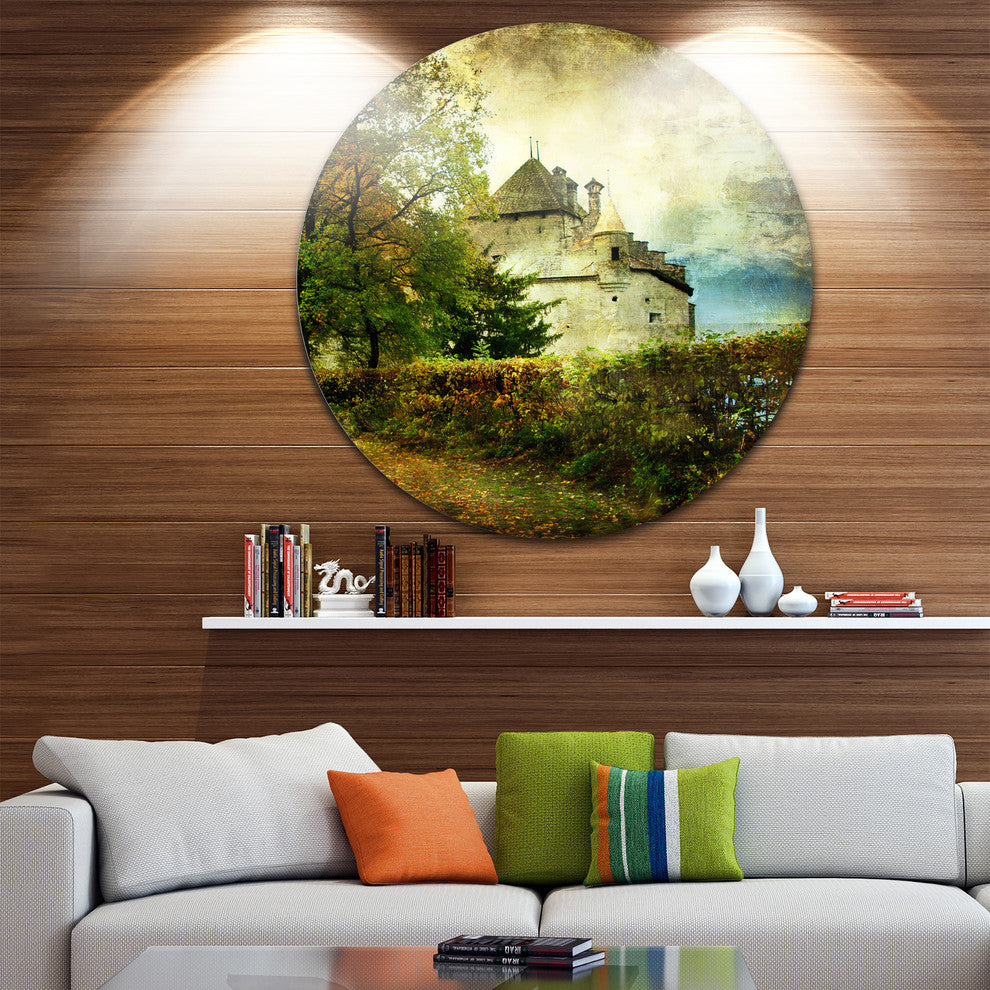 Chillion Castle, Landscape Disc Metal Wall Art, 11"