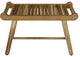 HomeRoots Rectangular Teak Shower Bench With Handles, Natural Finish