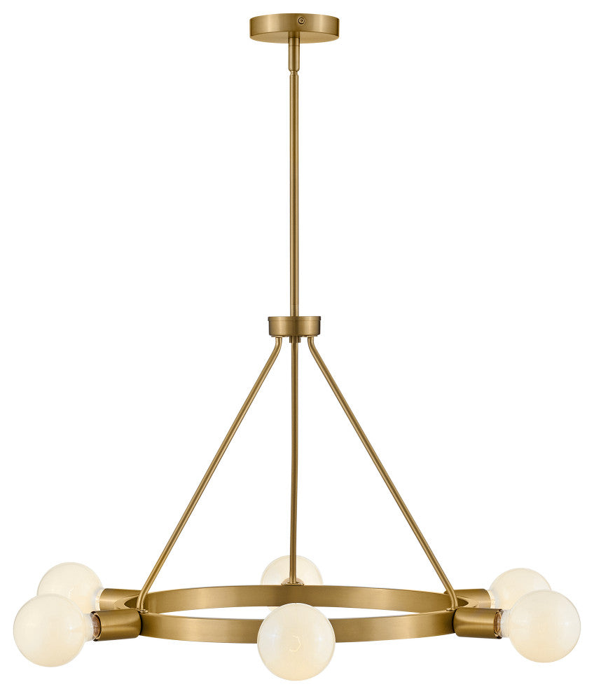 Lark Orla 36" Medium Single Tier Chandelier, Lacquered Brass