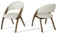 HomeRoots 31" Walnut Wood and Cream Leatherette Dining Chair