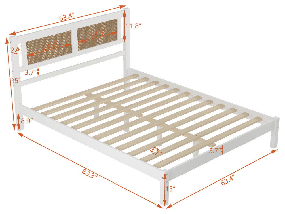 Gewnee Queen Size Wood Platform Bed