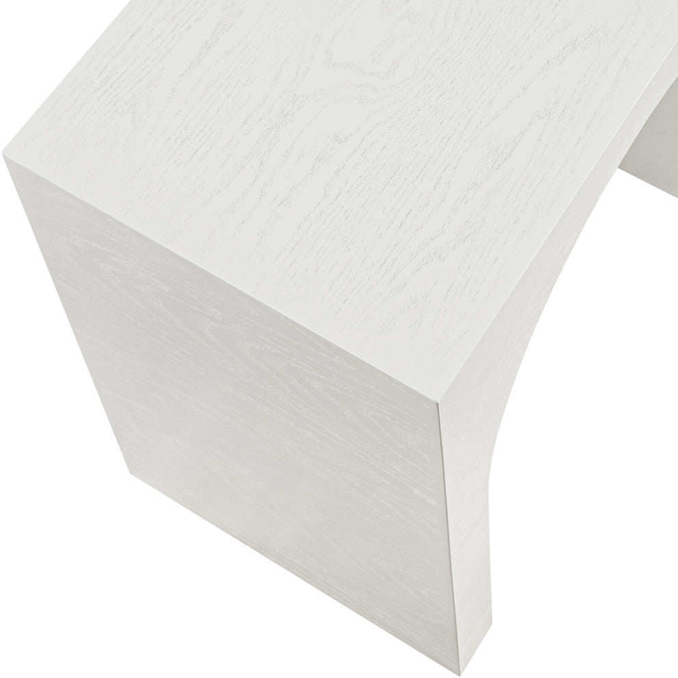 June Black Oak Console Table, Cream, 54" W X 18" D X 30" H