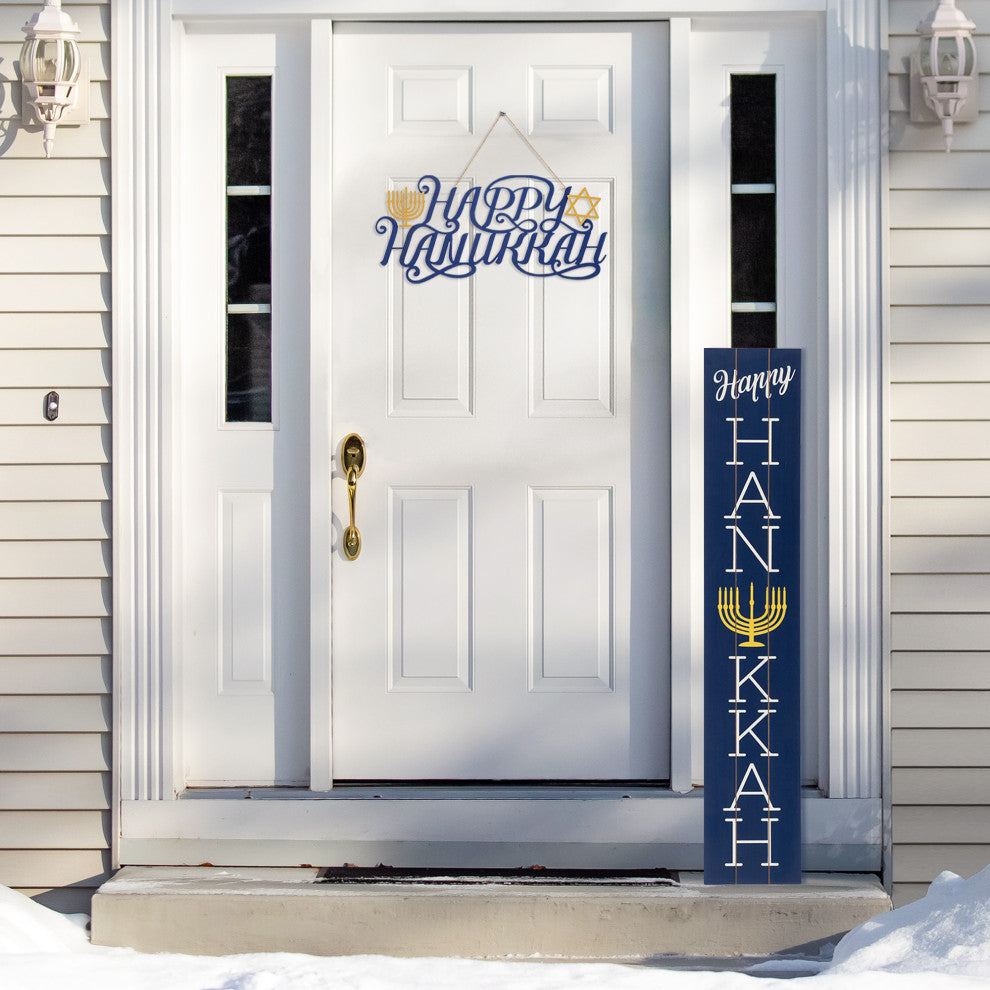 24"L Metal "Happy Hanukkah" Wall Decor