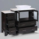 Modern Bathroom Vanity Set With Mirror and Sink, Espresso, 42"