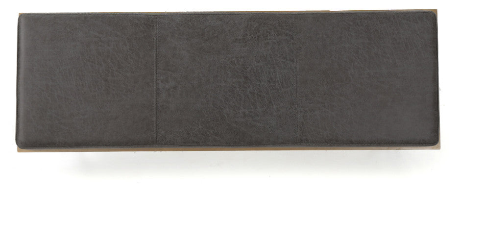 GDF Studio Elaina Industrial Modern Microfiber Bench, Slate