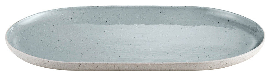 Sablo Oval Serving Plate, 13.8", Stone
