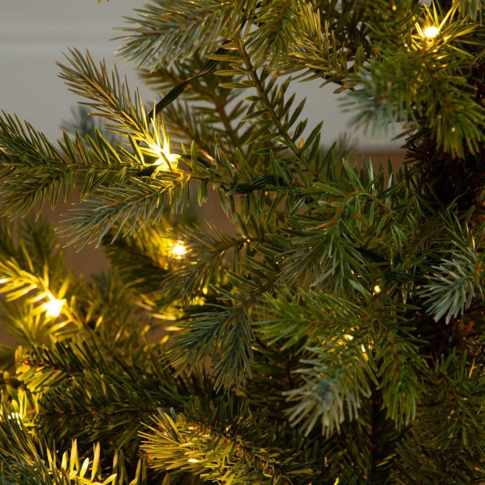 3ft. Pre-Lit Artificial Christmas Tree, Planter, 30 Warm White LED Lights