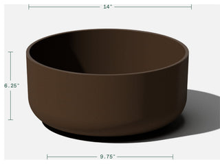 Pure Series Kona Bowl 14" Planter, Espresso, 1 Pack