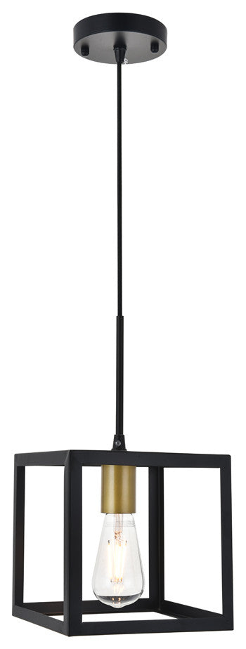 Living District Resolute  1-LT Pendant LD4063D8BRB - Brass And Black