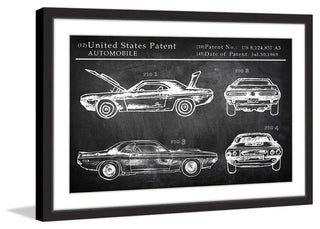 "1969 Boss Mustang" Framed Painting Print, 45"x30"