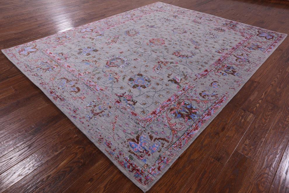 Wool and Silk Persian Handmade Rug 8' 2" X 10' 2" Q7089