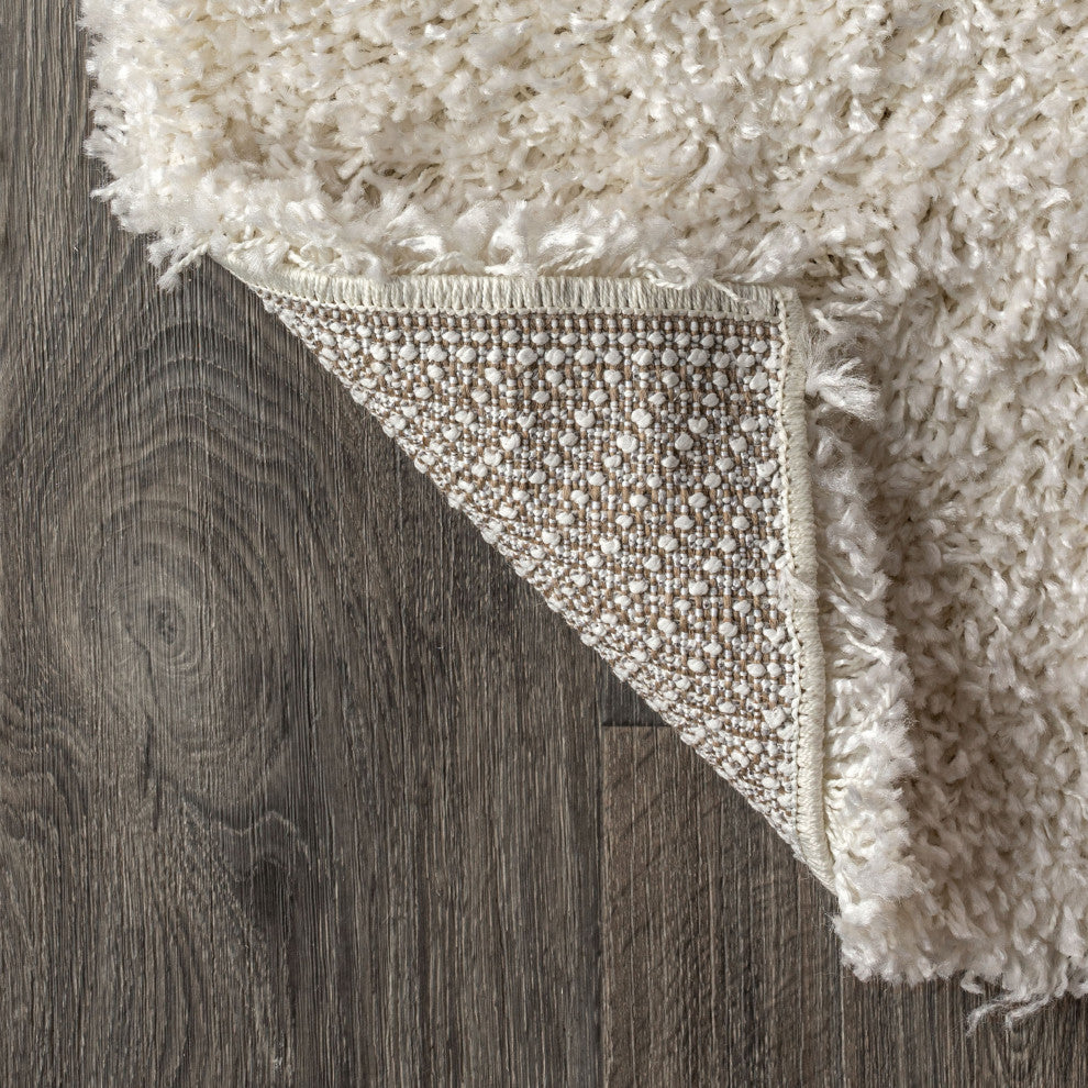 Mercer Shag Plush Area Rug, Cream, 8 X 10