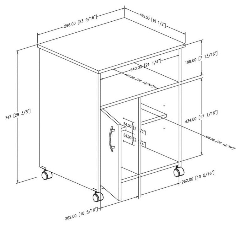 South Shore Axess Printer Stand, Pure Black
