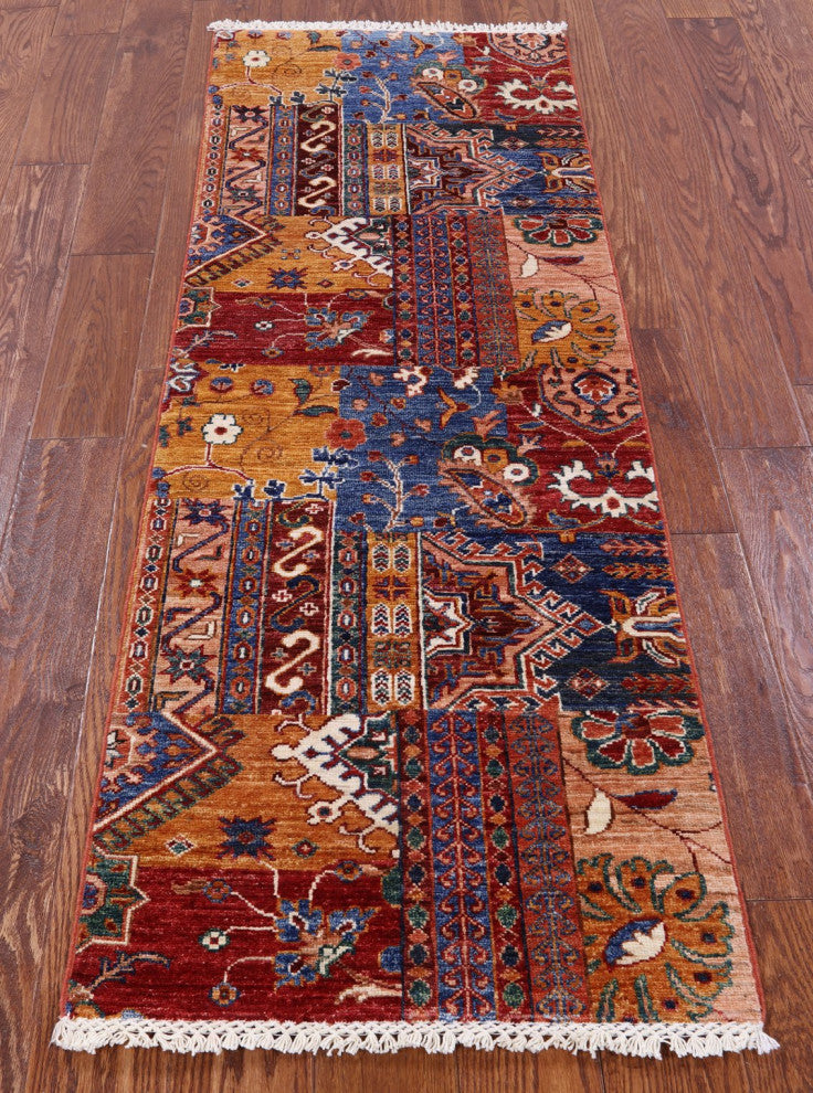 2' 1" X 5' 11" Runner Hand-Knotted Super Kazak Rug - Q12801