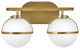 Hinkley Hollis Bathroom Vanity Light, Heritage Brass, 2 Light