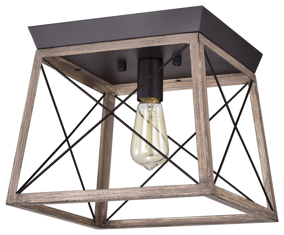 WAREHOUSE OF TIFFANY'S CD003-1IWG Oil Rubbed Bronze 1-Light Open-Cage Metal