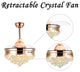 42" LED Retractable Ceiling Fan With Light Kit and Remote Control Included, Gold