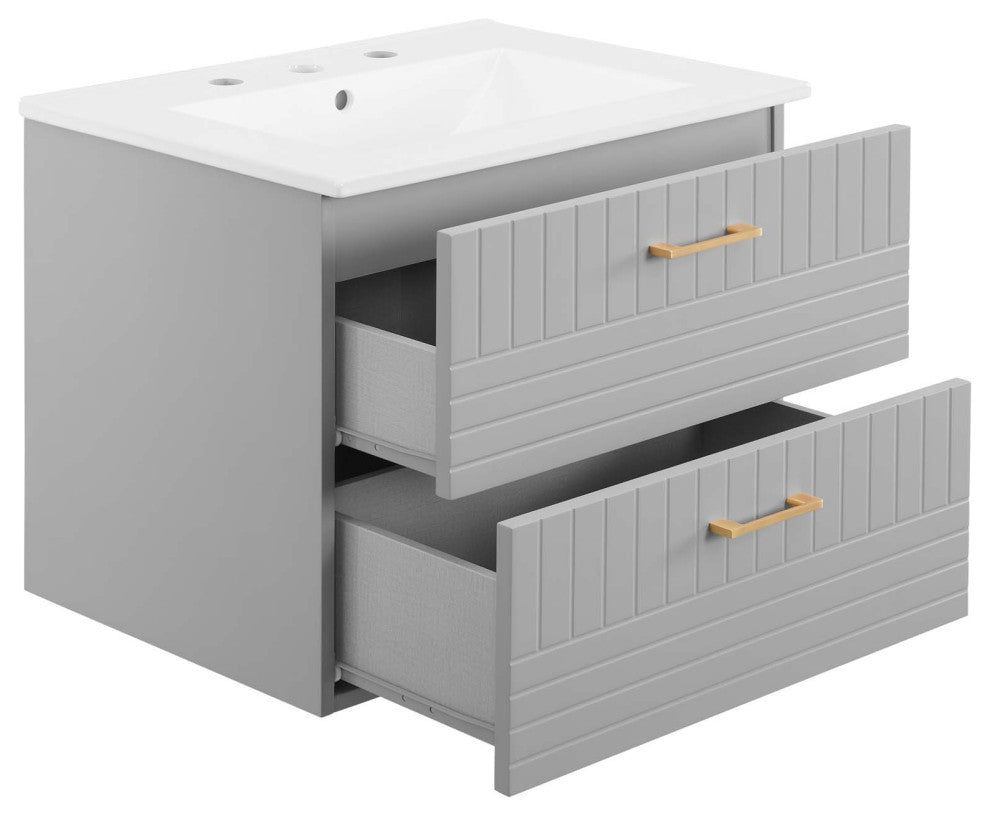 Daybreak 24" Bathroom Vanity, Light Gray White