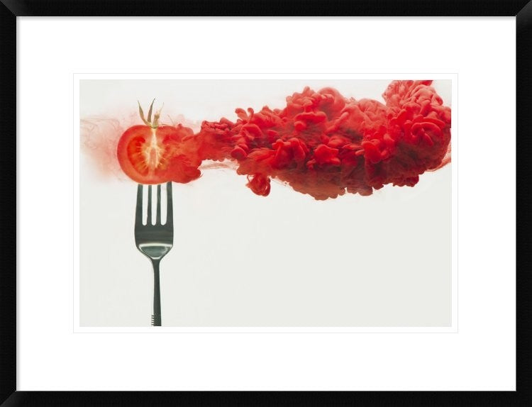 "Disintegrated Tomato" Framed Digital Print by Dina Belenko, 26"x20"