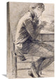 "Portrait of An Artist Sketching" Artwork, 18.2" x 30"