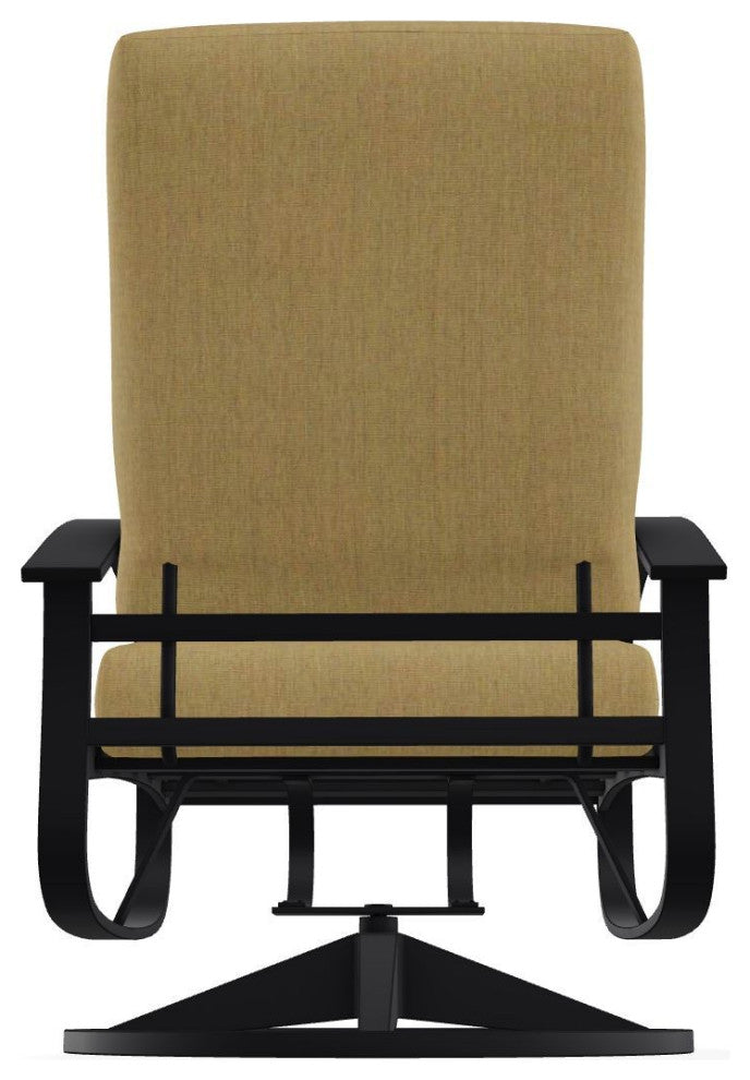Belle Isle Cushion Outdoor Swivel Rocker, Stucco/Black