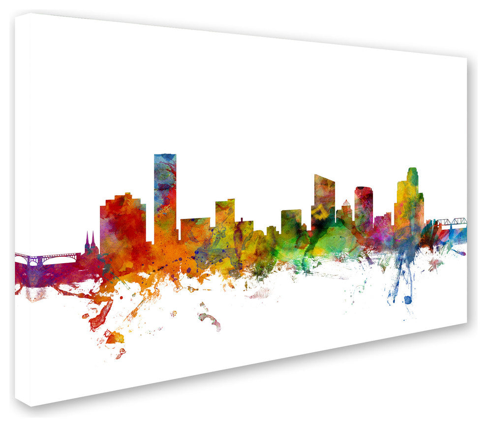 "Grand Rapids, Michigan Skyline" Canvas Art by Michael Tompsett