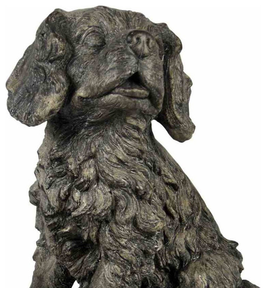 15" Rustic Barking Dog Indoor Outdoor Statue