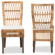 Sullivan Modern Bohemian Natural Brown Rattan 2-Piece Dining Chair Set