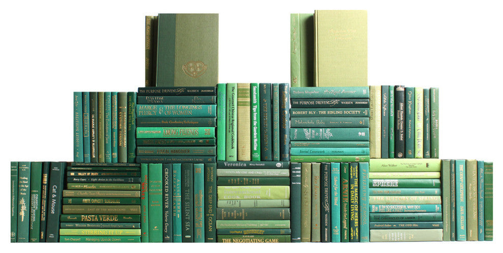 Modern Book Wall Set, Boxwood, Set of 100