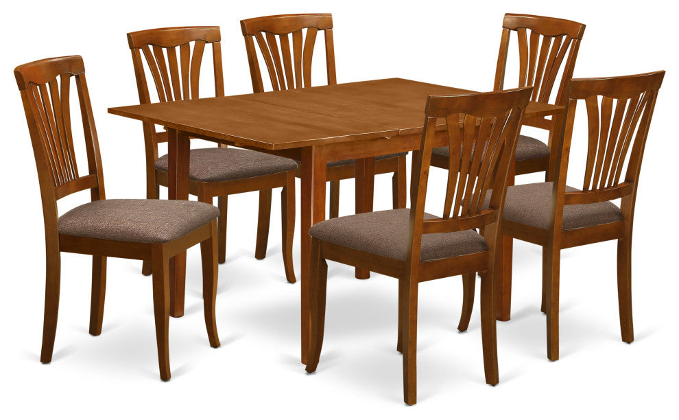 7 Pc Dinette Set For Small Spaces-Small Kitchen Table And 6 Kitchen Chairs