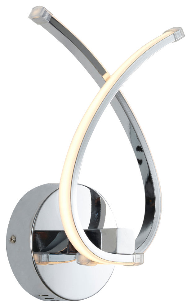 Gold Aluminum Frame LED Strip Wall Sconce, Chrome