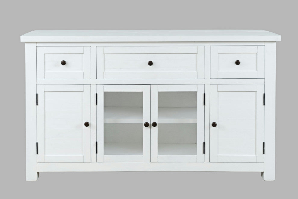 Rustic Solid Acacia Four Door 56" TV Cabinet