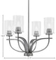 Cavella 4-Light Chandelier, Graphite, 4" Clear Bubble Glass