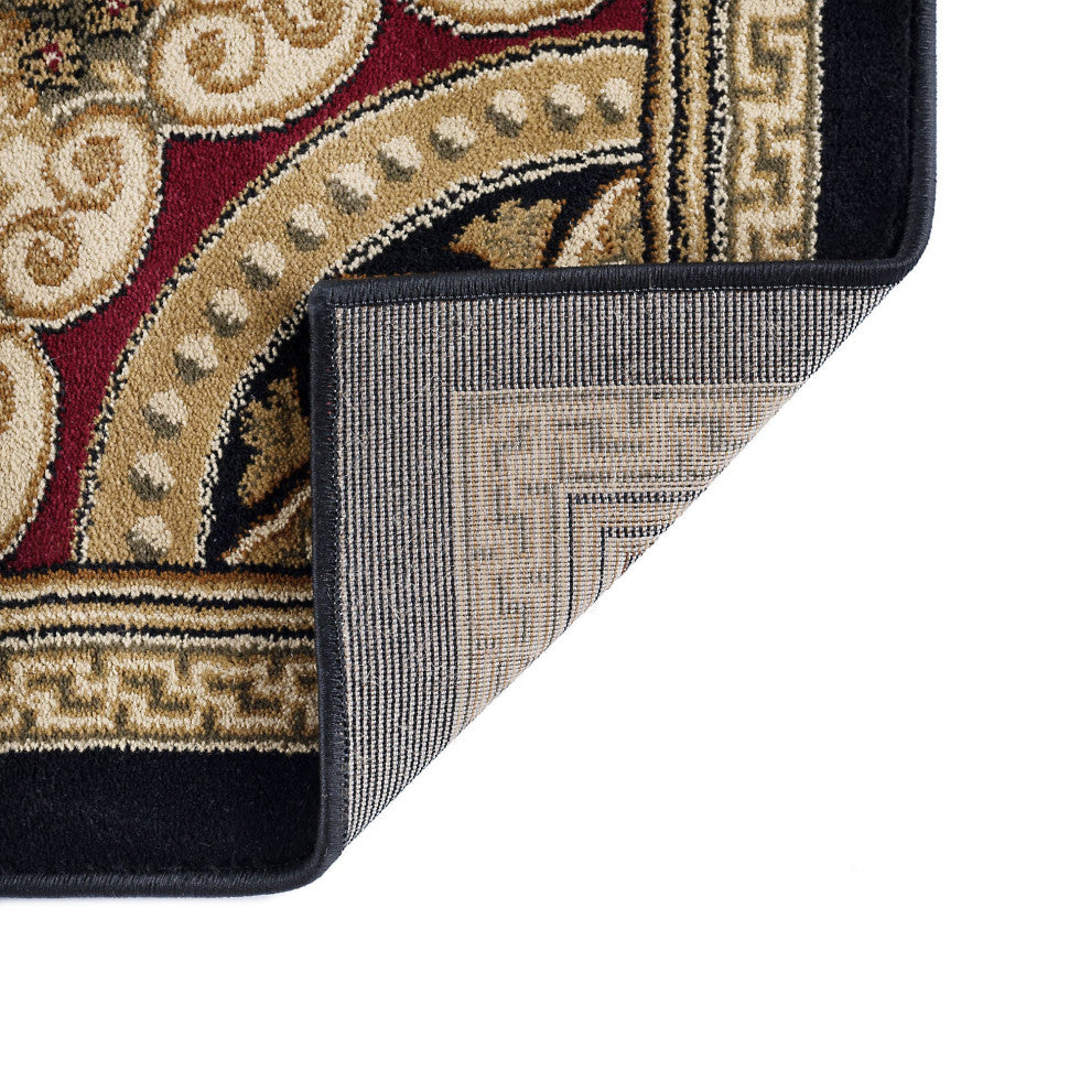Jayden Traditional Oriental Area Rug, Black, 8'9''x12'3''