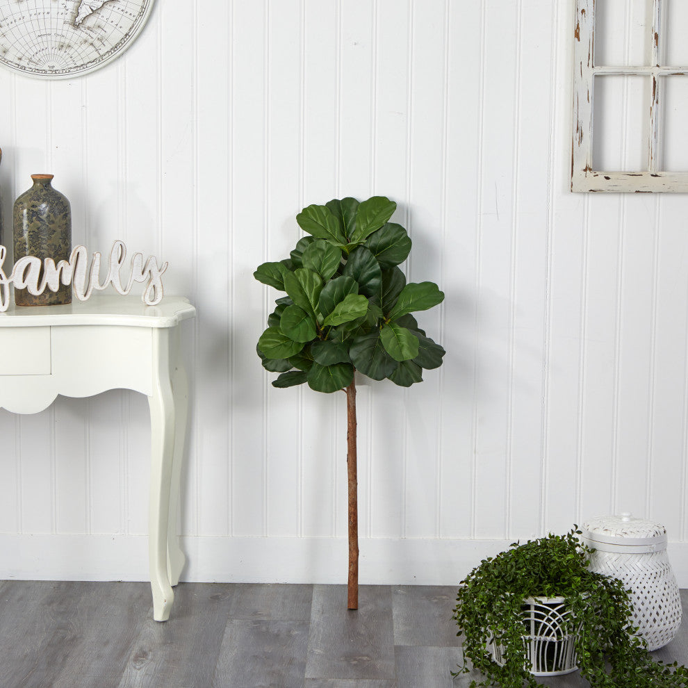 3.5' Fiddle Leaf Artificial Tree, No Pot