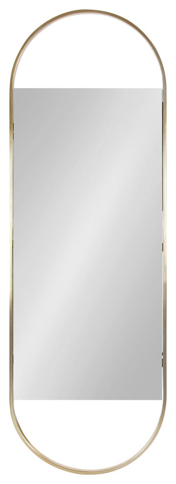 Nobles Framed Capsule Mirror, Gold 16x48