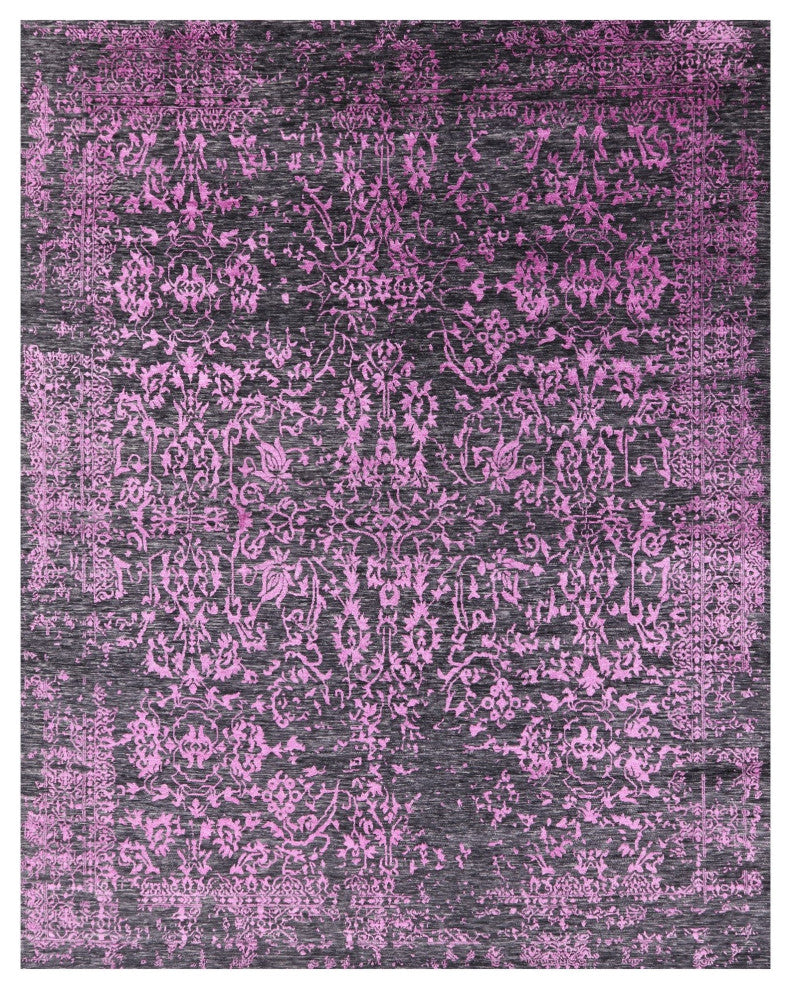 8' 0" X 10' 1" Persian Handmade Wool and Silk Rug Q6080