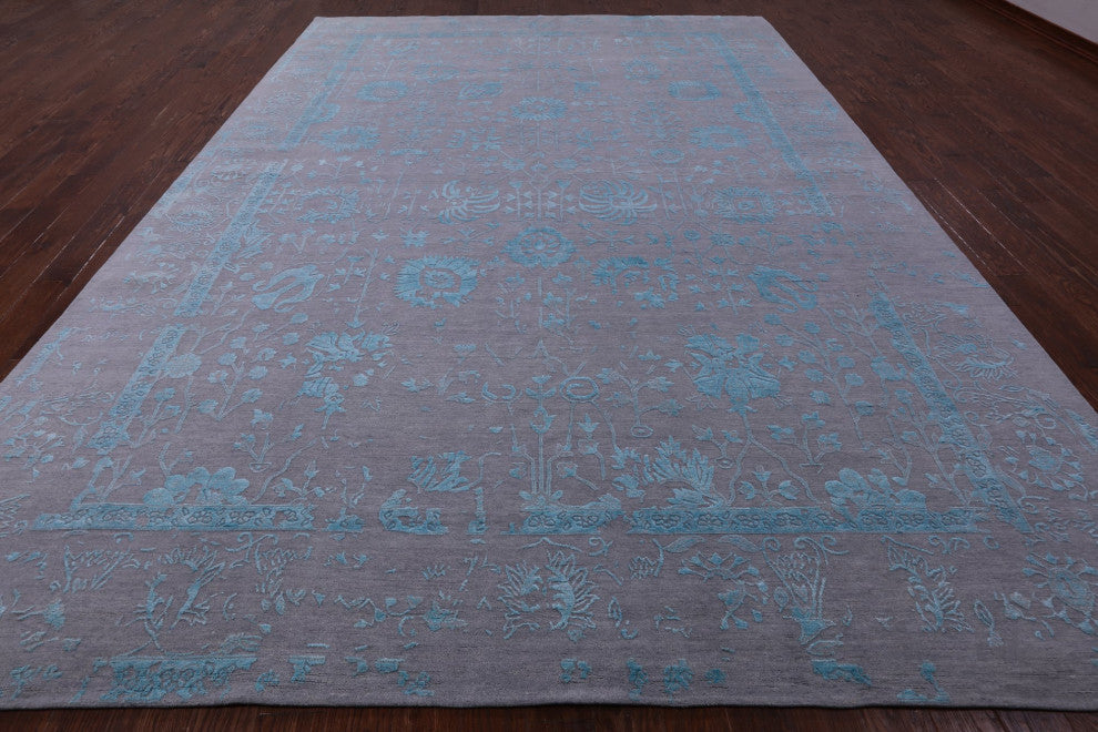 10' 1" X 14' 4" Wool and Silk Persian Handmade Rug Q9119