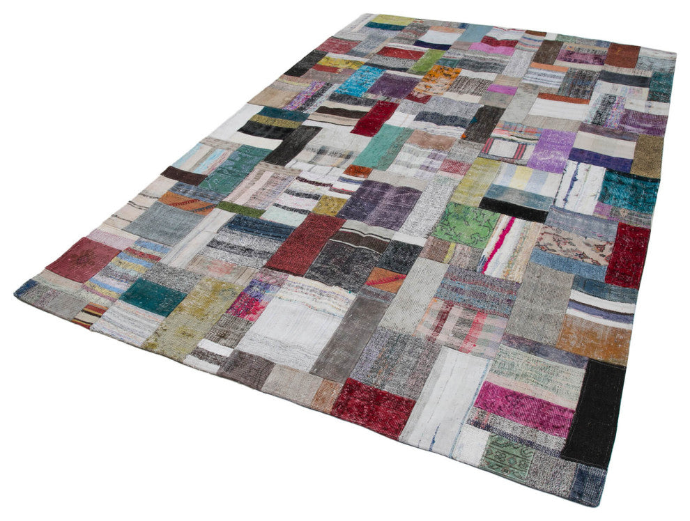 Rug N Carpet - Handmade Turkish 6' 7'' x 10' 0'' Tribal Patchwork Kilim Rug